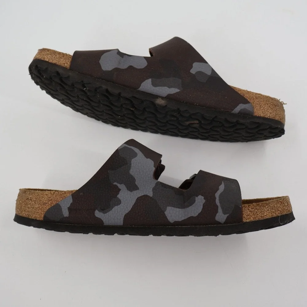 Birkenstock Arizona Sandal Mens 45 Camouflage Brown Soft Footbed Slide Buckle